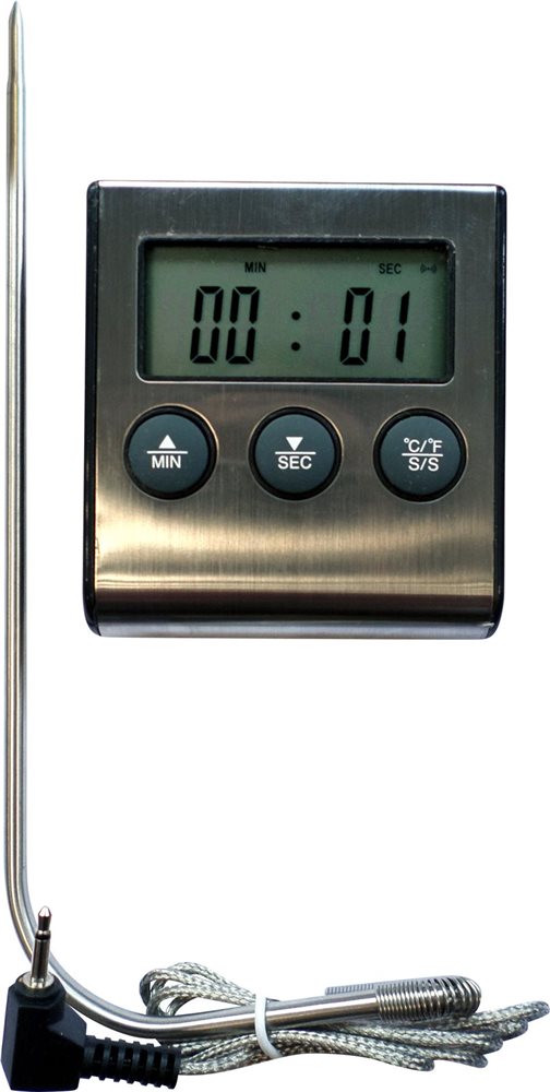 Termometro da forno con sonda inox e timer - Tom Press