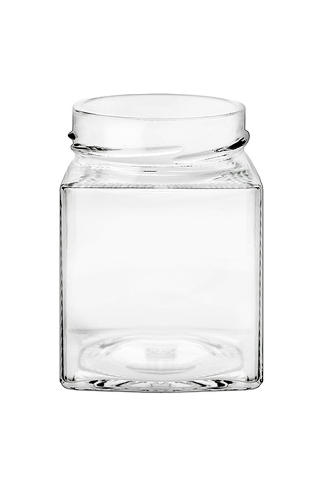 Vaso vetro quadrato 314 ml da capsula 66 mm con bordo alto (24 pz.) - Tom  Press
