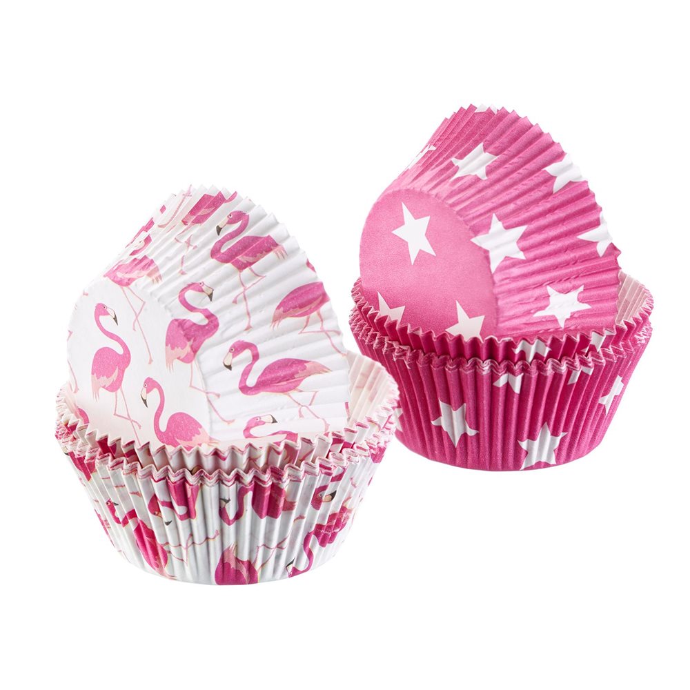 Pirottini di carta bianchi e rosa per muffin e cupcake - Tom Press